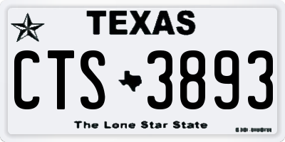 TX license plate CTS3893