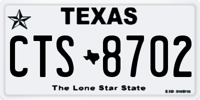 TX license plate CTS8702