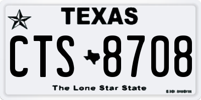 TX license plate CTS8708