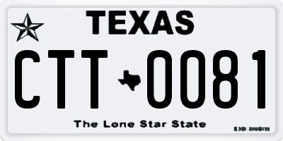 TX license plate CTT0081