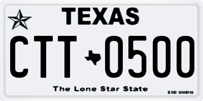 TX license plate CTT0500