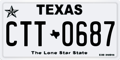 TX license plate CTT0687