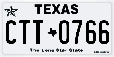TX license plate CTT0766