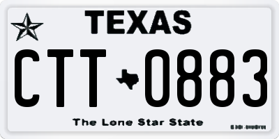 TX license plate CTT0883