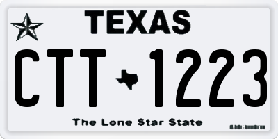TX license plate CTT1223