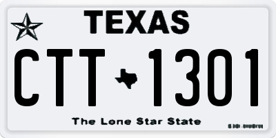 TX license plate CTT1301