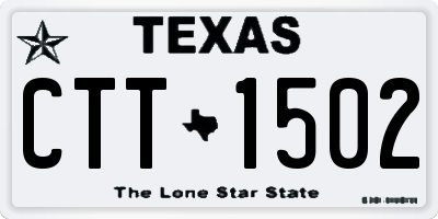 TX license plate CTT1502