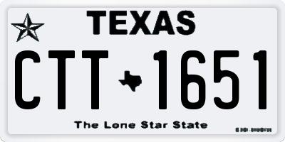 TX license plate CTT1651
