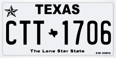 TX license plate CTT1706