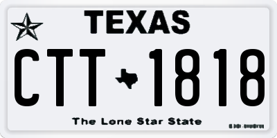 TX license plate CTT1818
