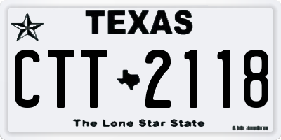 TX license plate CTT2118
