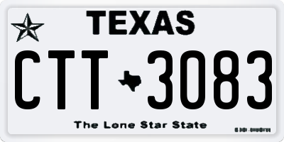 TX license plate CTT3083