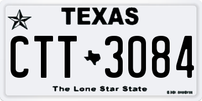TX license plate CTT3084