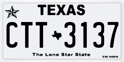 TX license plate CTT3137
