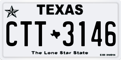TX license plate CTT3146