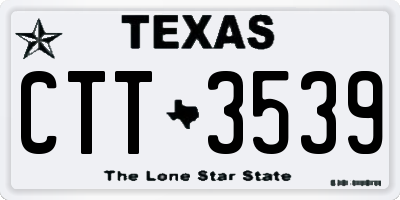 TX license plate CTT3539