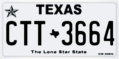 TX license plate CTT3664