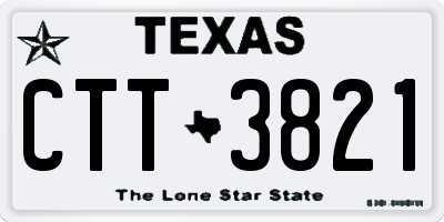 TX license plate CTT3821