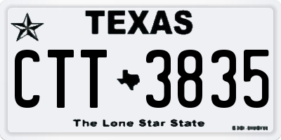 TX license plate CTT3835