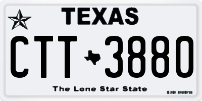 TX license plate CTT3880