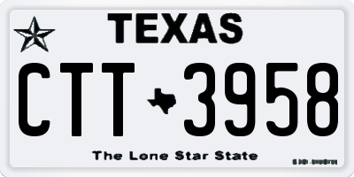 TX license plate CTT3958