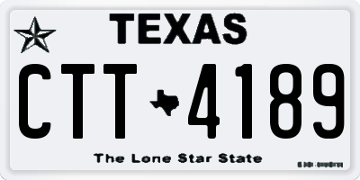 TX license plate CTT4189