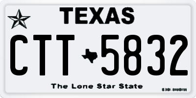 TX license plate CTT5832