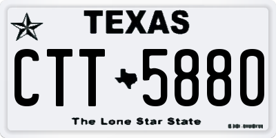TX license plate CTT5880