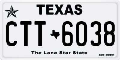 TX license plate CTT6038