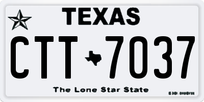 TX license plate CTT7037