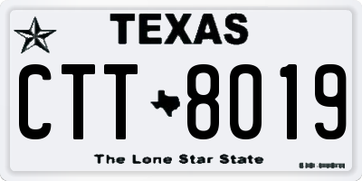 TX license plate CTT8019