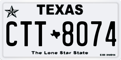 TX license plate CTT8074