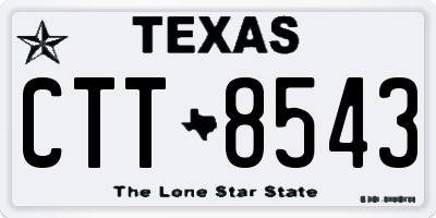 TX license plate CTT8543