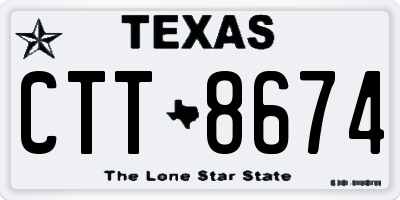 TX license plate CTT8674