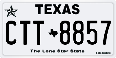 TX license plate CTT8857