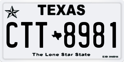 TX license plate CTT8981