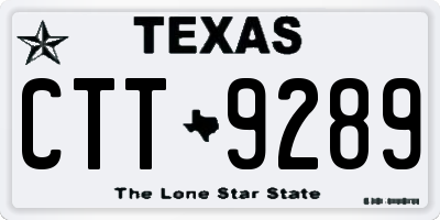 TX license plate CTT9289