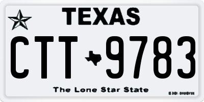 TX license plate CTT9783