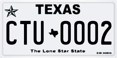 TX license plate CTU0002