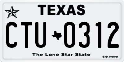 TX license plate CTU0312