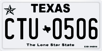 TX license plate CTU0506