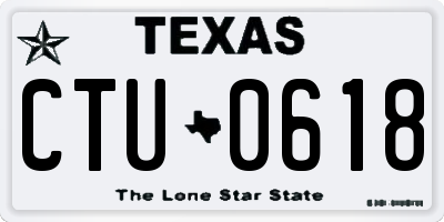 TX license plate CTU0618