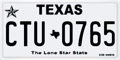 TX license plate CTU0765