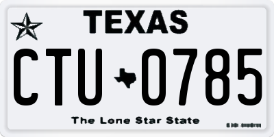TX license plate CTU0785