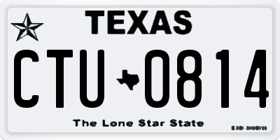 TX license plate CTU0814