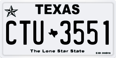 TX license plate CTU3551