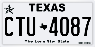 TX license plate CTU4087