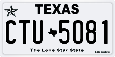 TX license plate CTU5081