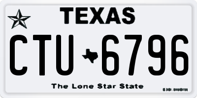 TX license plate CTU6796