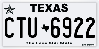 TX license plate CTU6922